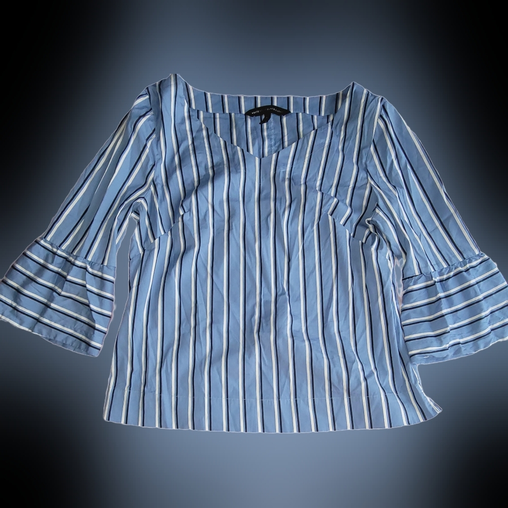 WHBM Blue Striped Women's Top